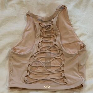ALO Yoga light pink Lace-Up bra Top